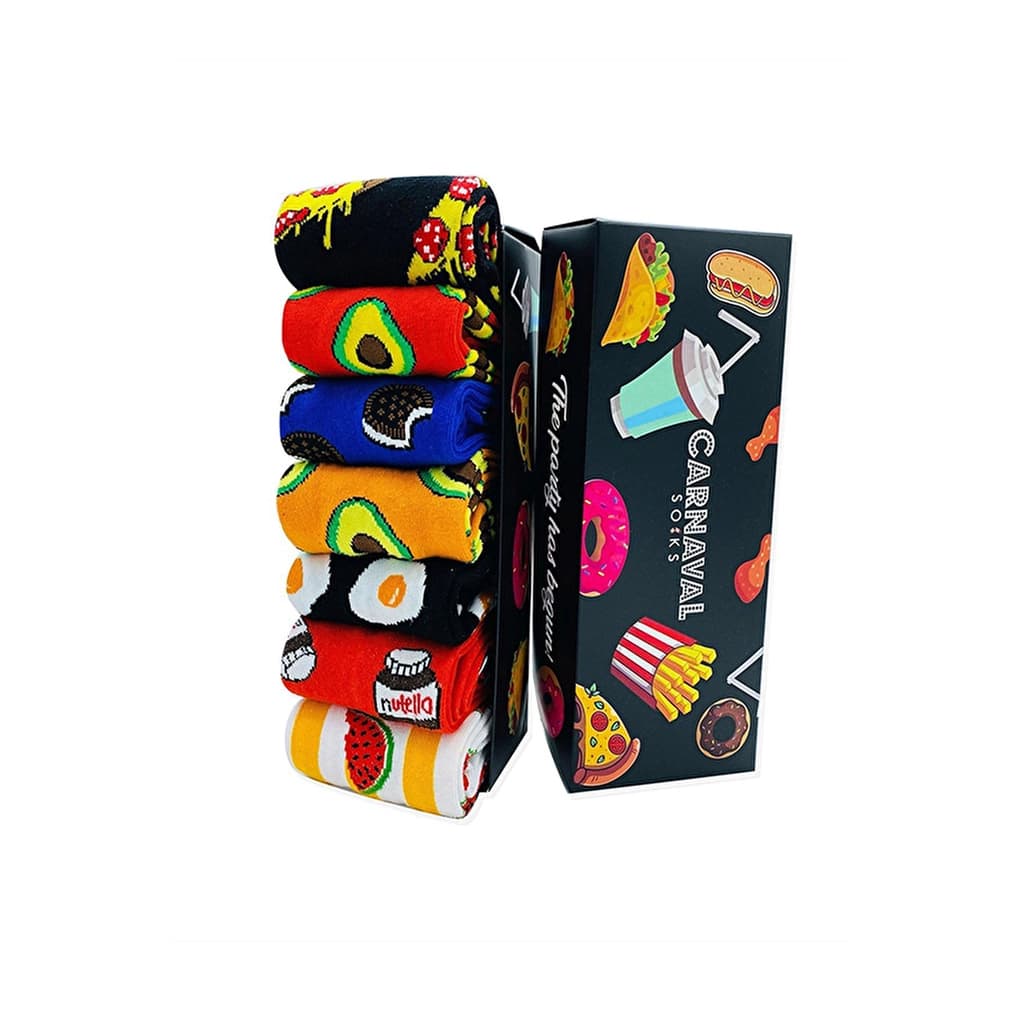 Carnaval Colorful 7-Piece Cotton Sock Set for All Occasions