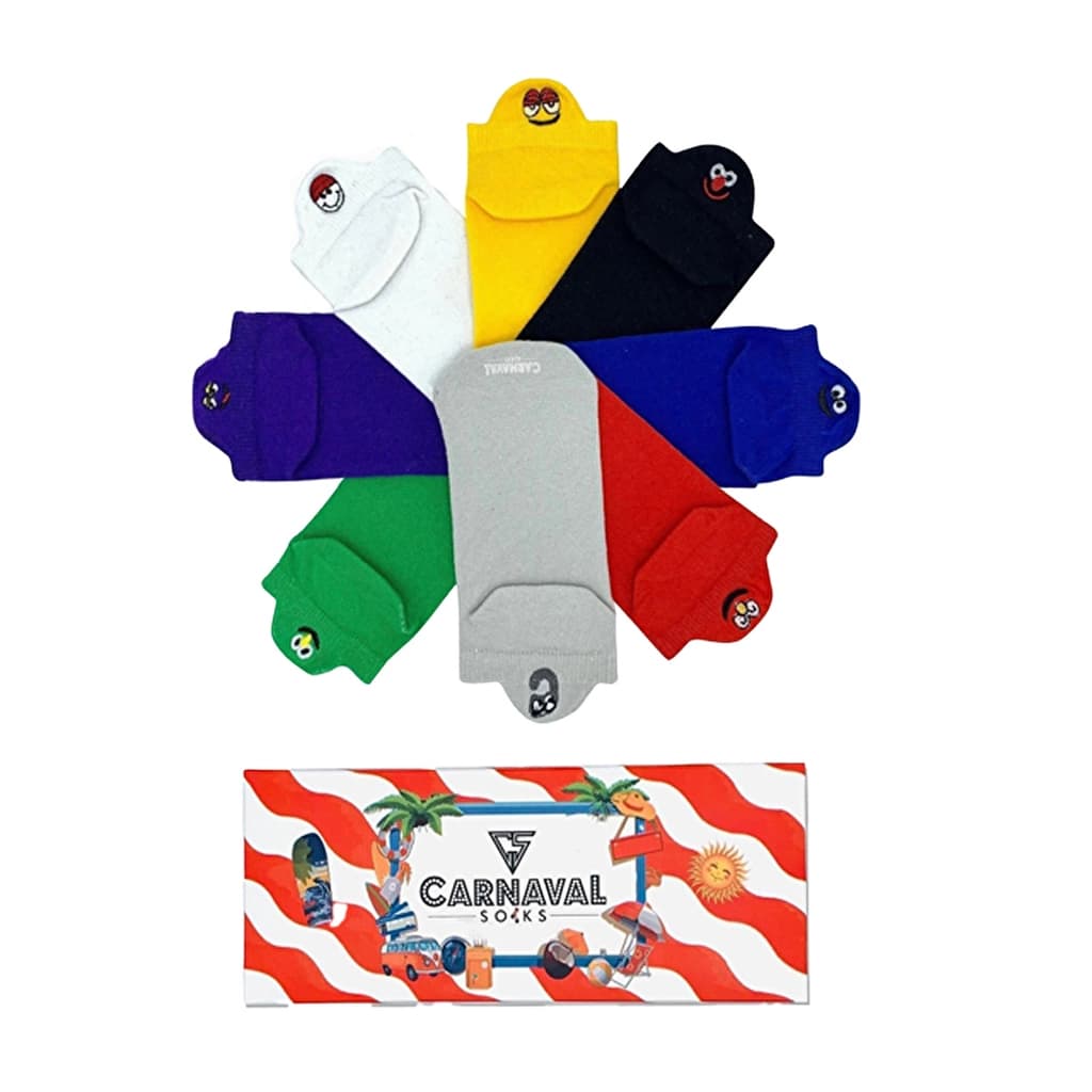 Carnaval Emoji Sports Booties Socks Set - 8-Piece Cotton Blend
