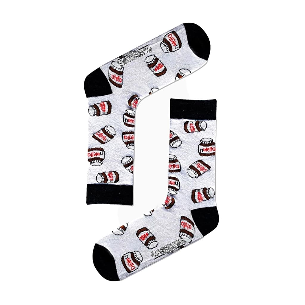 Carnaval Nutella White Socks - Cotton Blend Comfort Wear