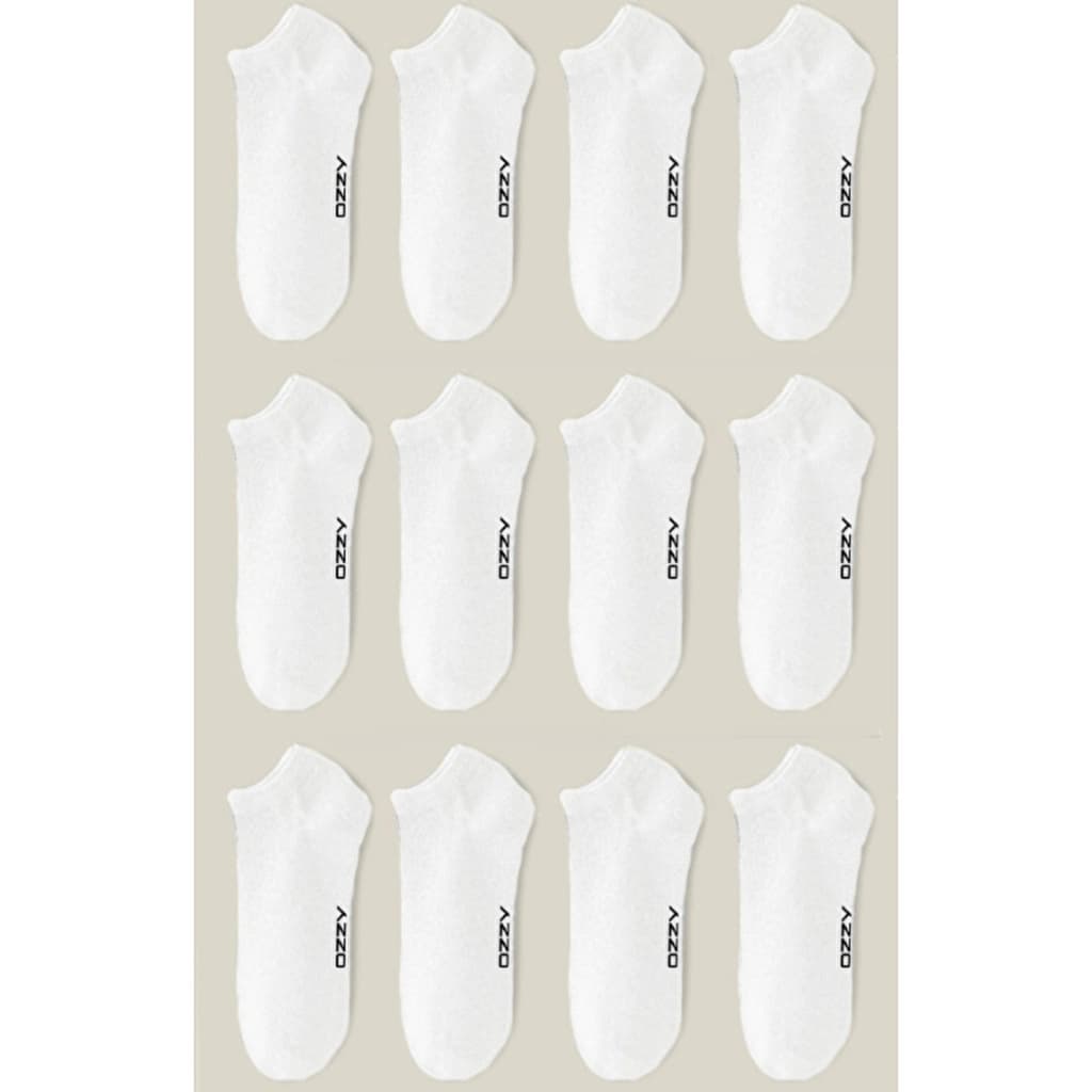 Ozzy Socks Men's 12-pack Seamless Ankle Socks White 40/44