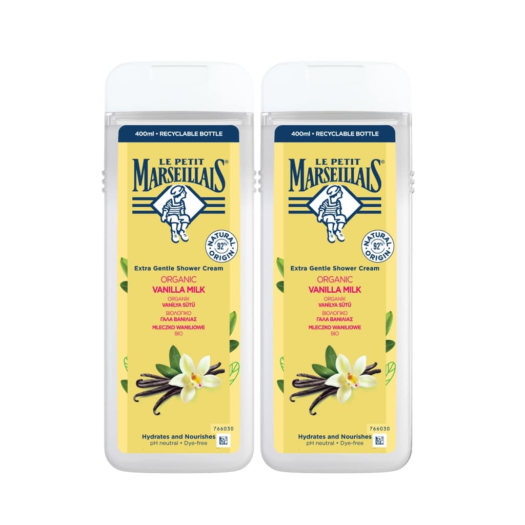 Le Petit Marseillais Vanilla Milk Shower Gel 400ml x2 Pack