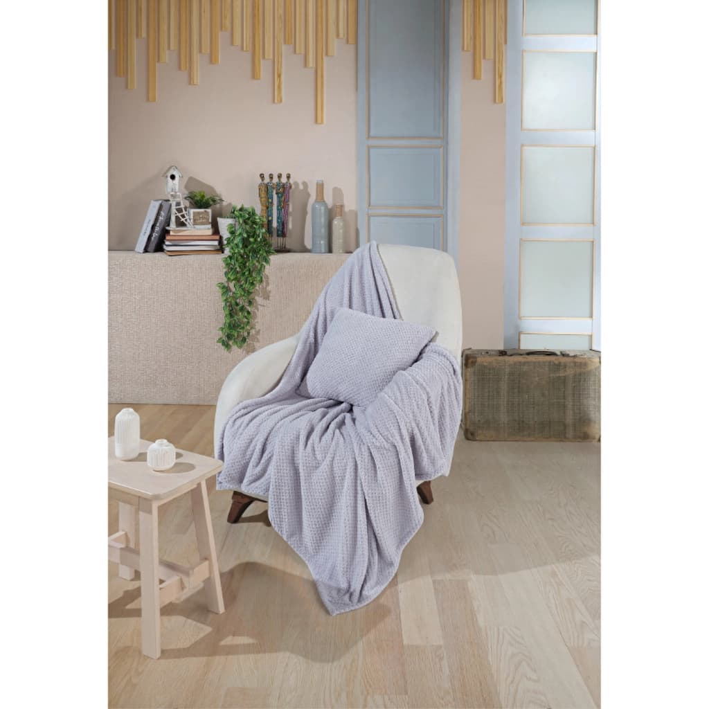 Wondel Gray Polycotton Sofa Throw 70x170 cm - Cozy Decor