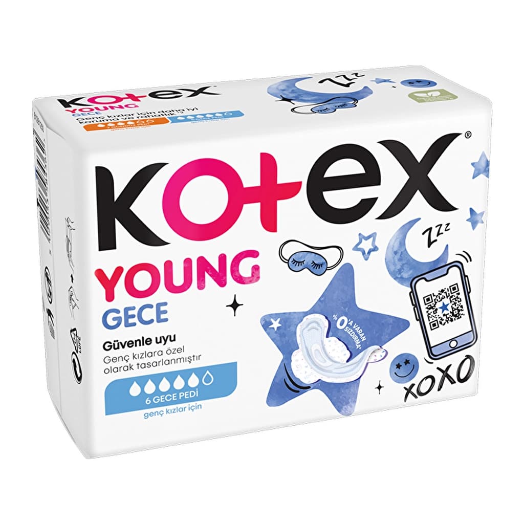 Kotex Young Night Pads for Girls - 7 Pack, Extra Absorbent