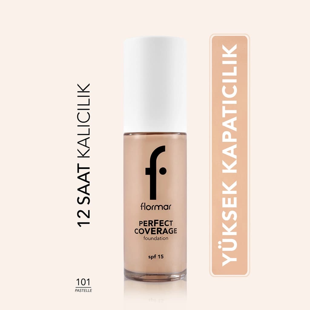 Flormar Perfect Coverage Foundation SPF 15 - Smooth Finish 101