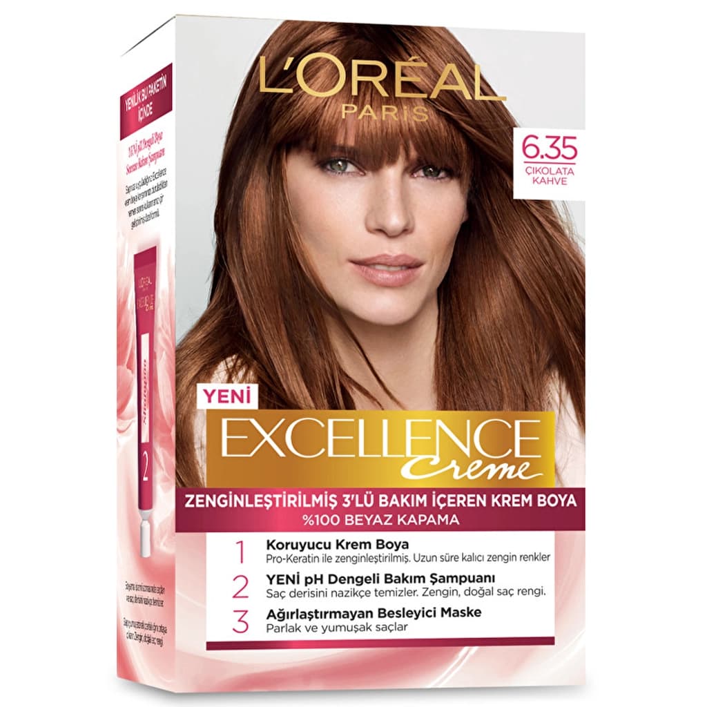 L'Oréal Paris Excellence Creme Hair Dye - 6.35 chocolate Brown
