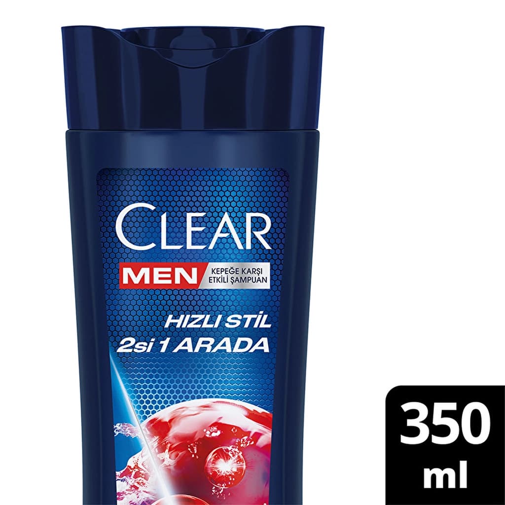 Clear Men Anti-dandruff Shampoo Quick Style 2 in 1 easy To Shape Hair 350 ml