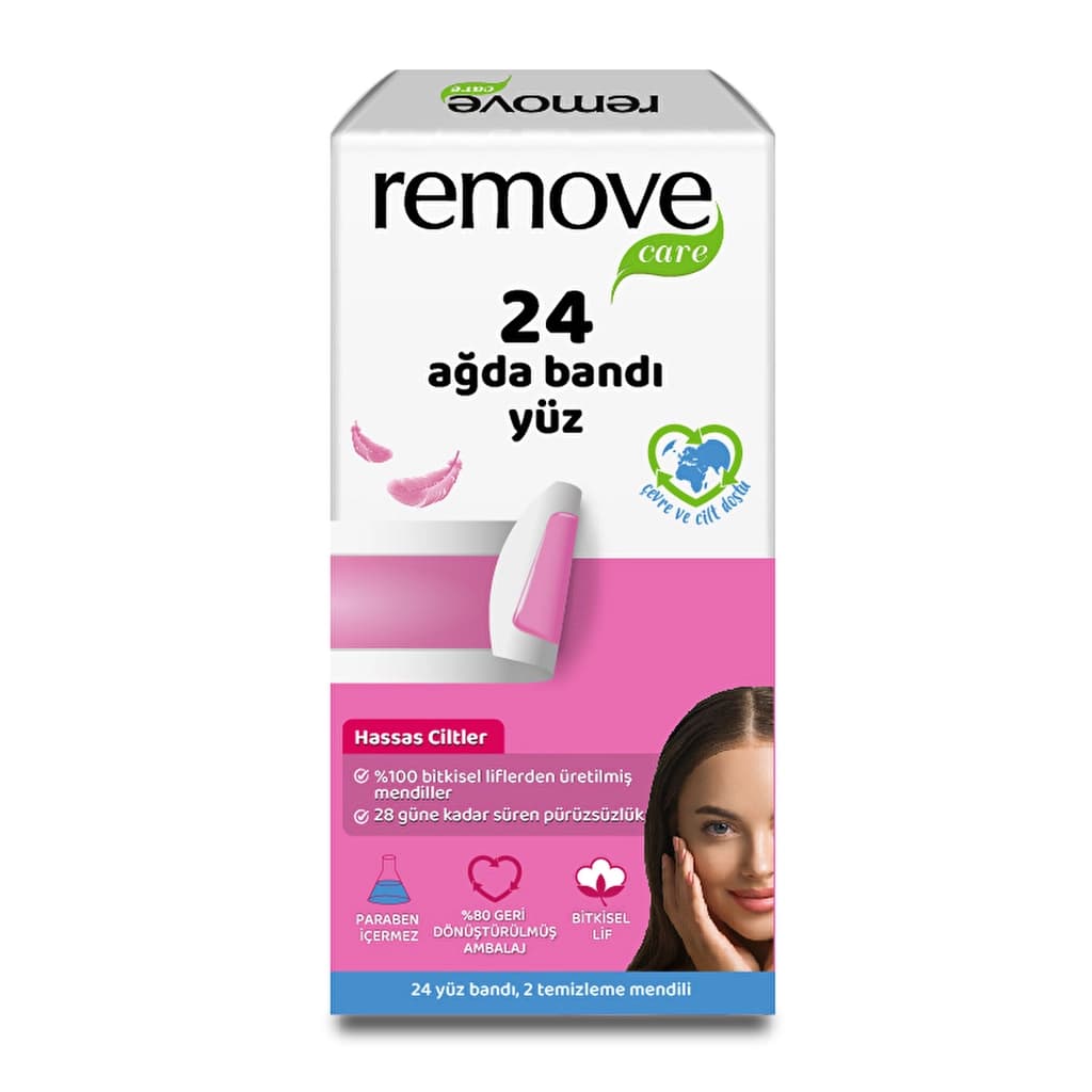 Remove Care Face Wax Strips Sensitive Skin 24 pcs