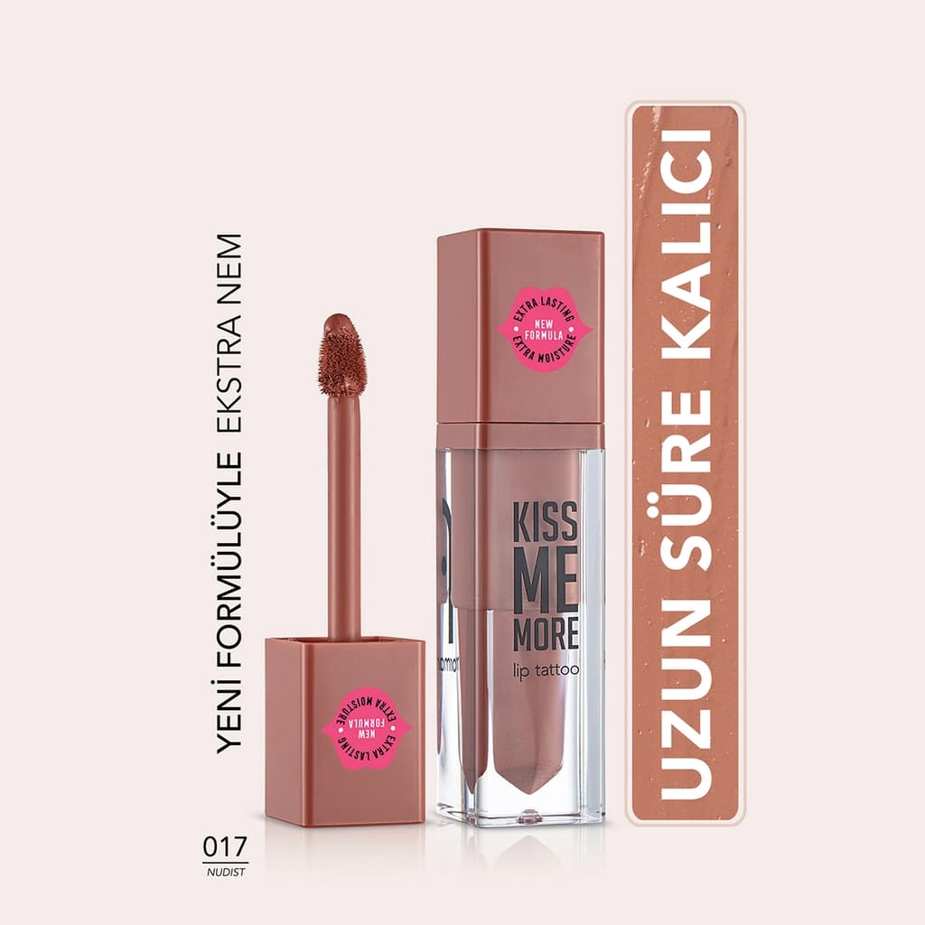 Flormar Kiss Me More Extra Long-lasting Liquid Matte Lipstick 017 nudist