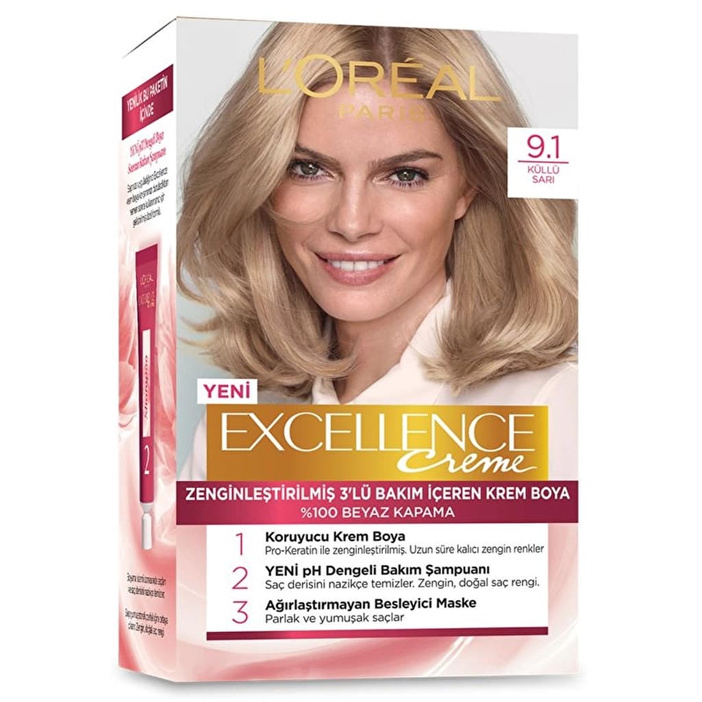 L'Oréal Paris Excellence Creme Hair Dye - 9.1 blonde Ash