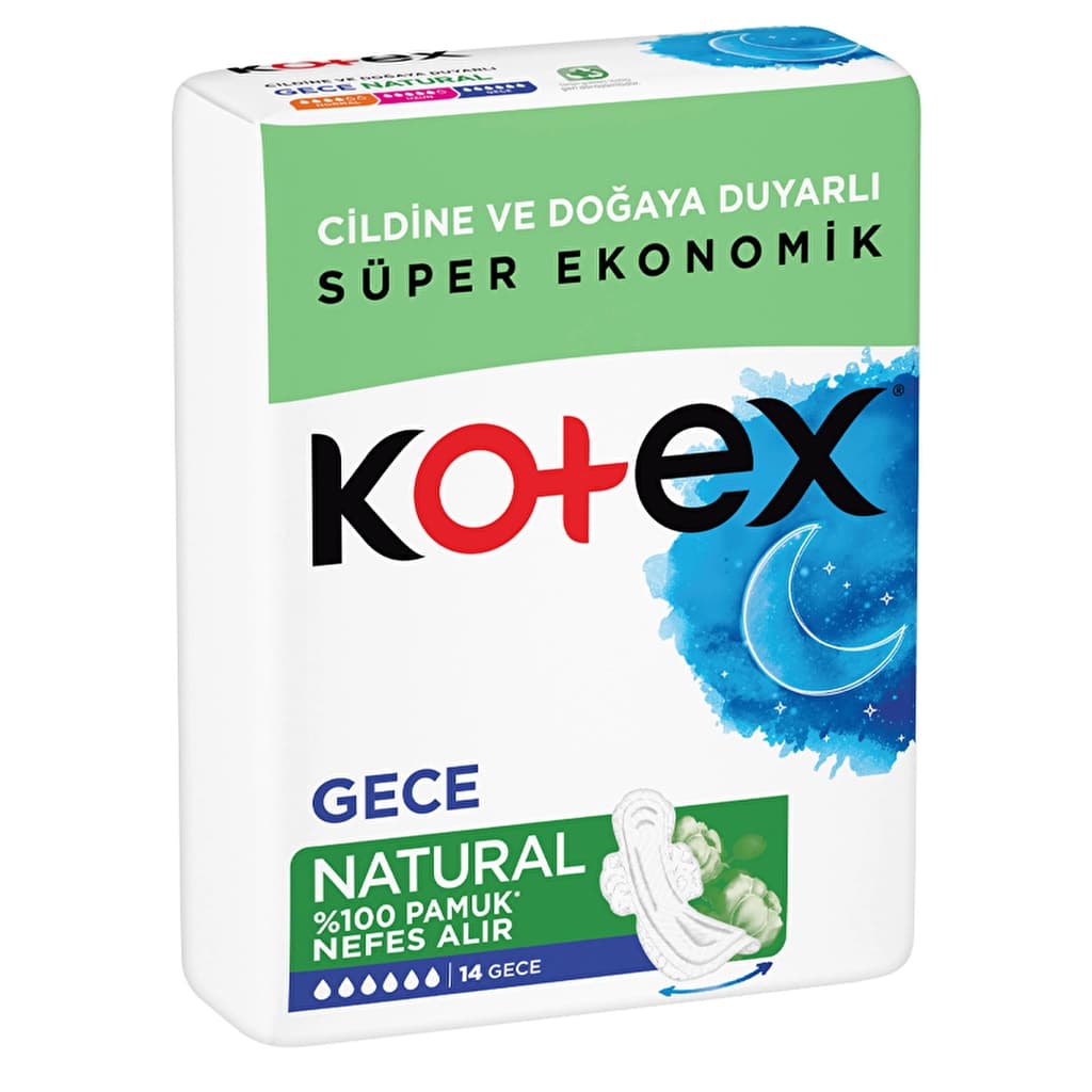 Kotex Night Natural Hygienic Pads 14 pcs