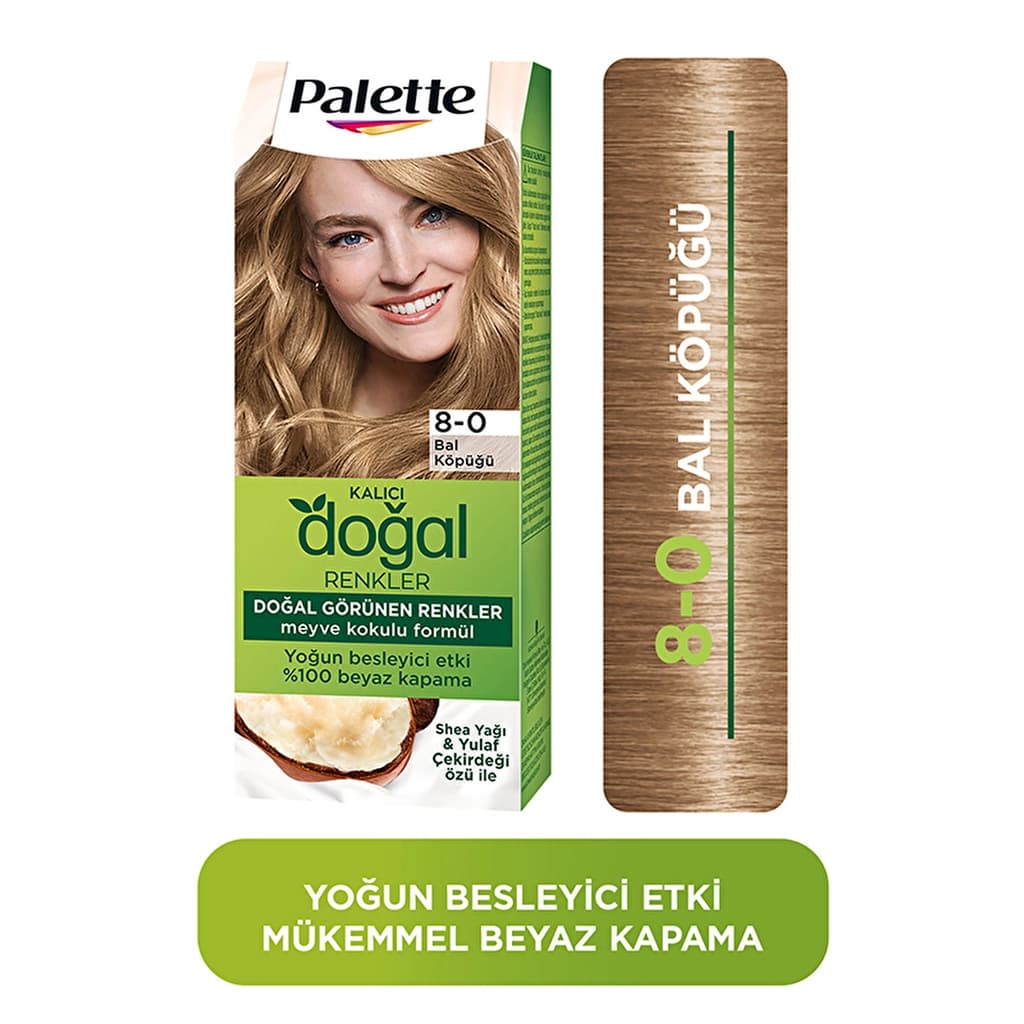 Palette Permanent Natural Colors Hair Dye 8-0 honey Foam