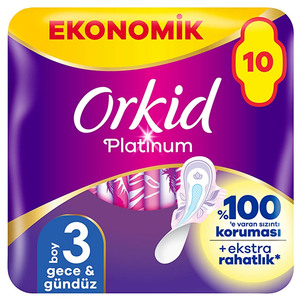 Orkid Platinum Night (size 3) 10 pcs Sanitary Pads