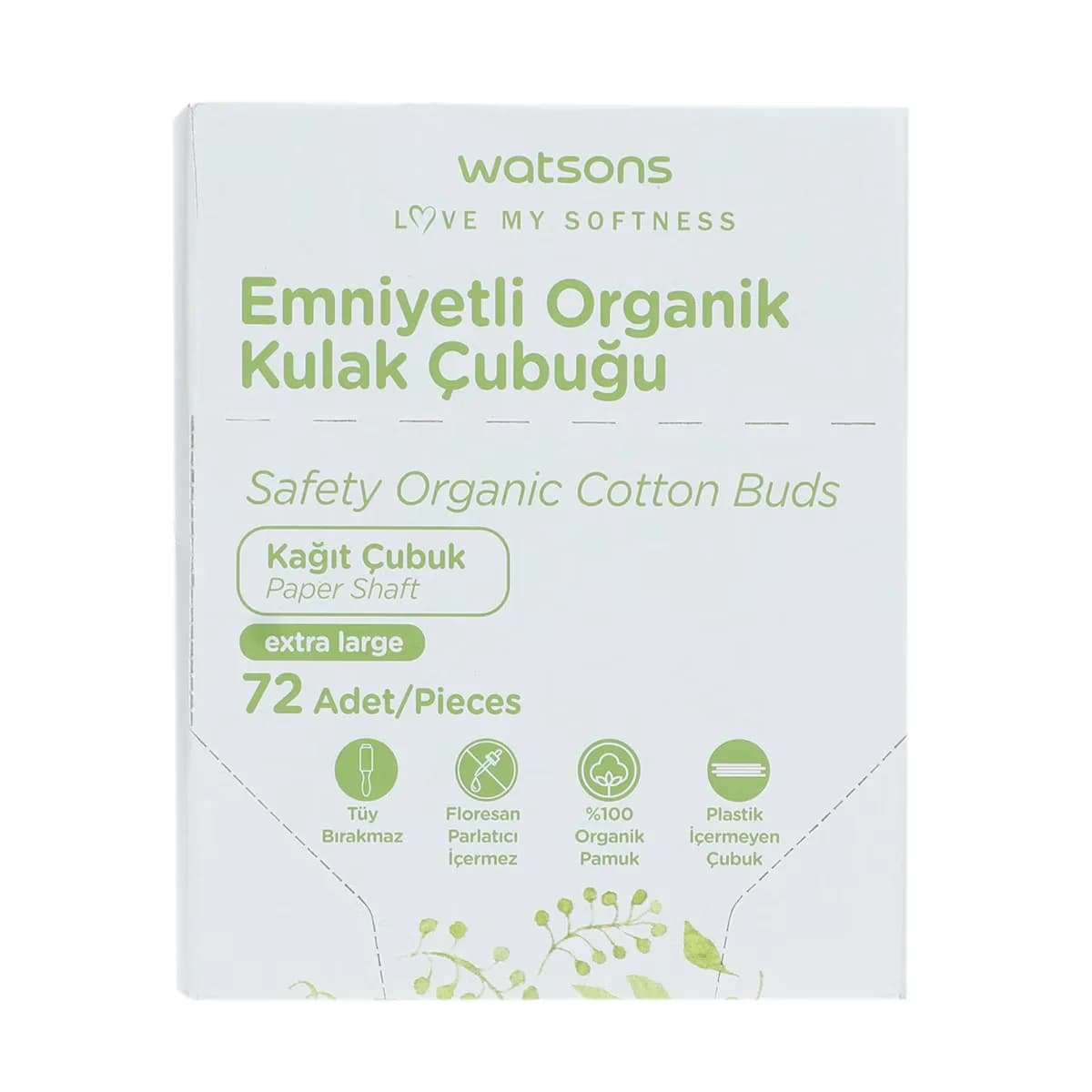 Watsons Extra Large Cotton Swabs Paper Box 72 pcs