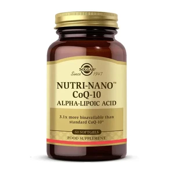 Solgar Nutri-nano Coq-10 alpha Lipoic Acid 60 soft Gelatin Capsules