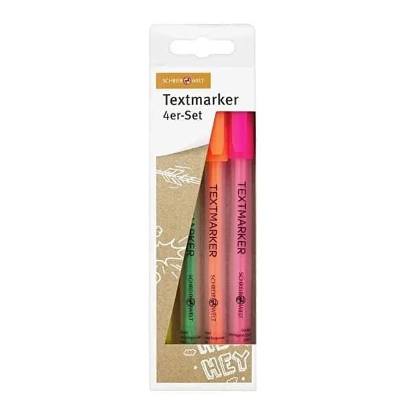 Schreibwelt Highlighter Pen 4 Pack