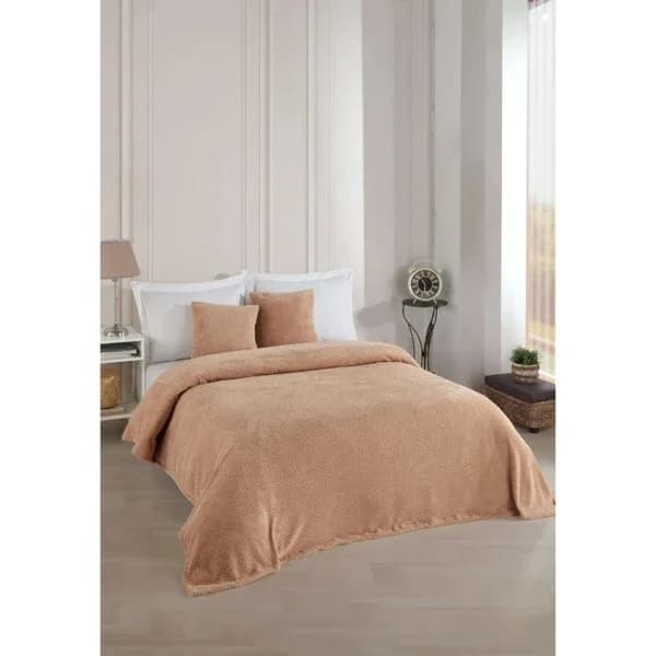Wondel Beige Double Bed Sofa Cover & Blanket 200x230 cm
