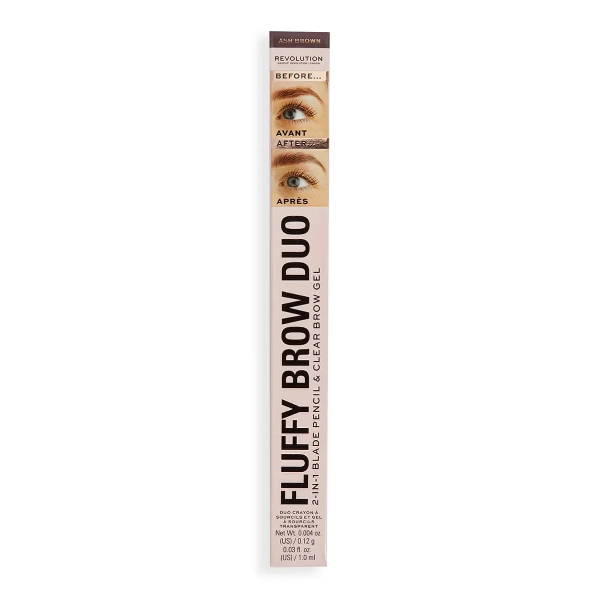 Revolution Fluffy Brow Duo Brow Pencil And Brow Mascara Ash Brown
