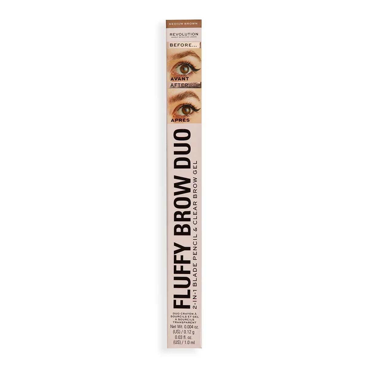 Revolution Fluffy Brow Duo Brow Pencil And Brow Mascara Medium Brown