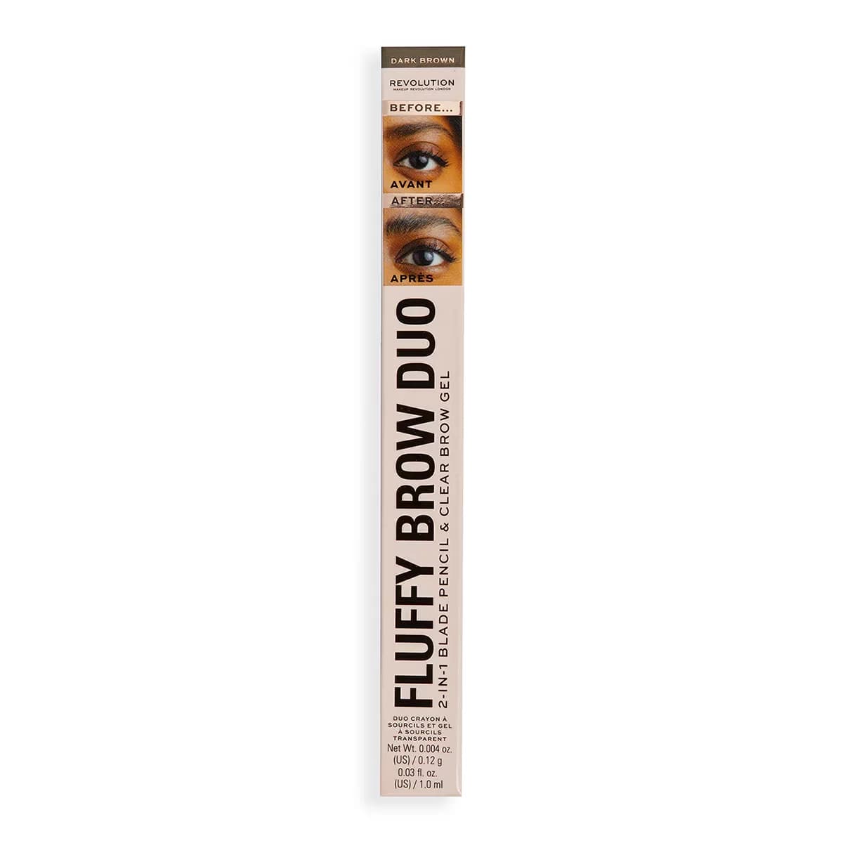 Revolution Fluffy Brow Duo Brow Pencil And Brow Mascara Dark Brown