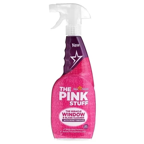 The Pink Stuff Vinegar Glass Cleaner 750ml - Streak-Free Shine