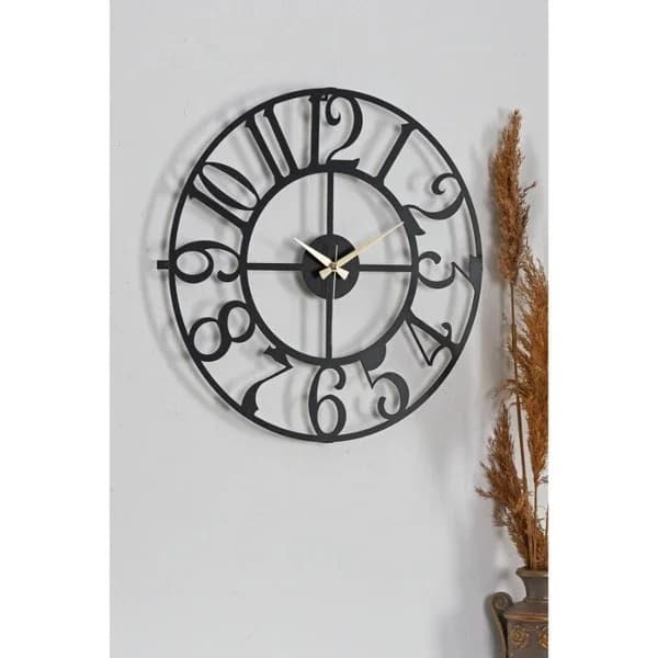Muyika Bonni 41cm Metal Black Wall Clock - Silent Mechanism