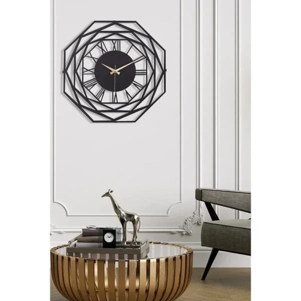 Muyika Repido 41cm Black Metal Wall Clock - Silent Mechanism