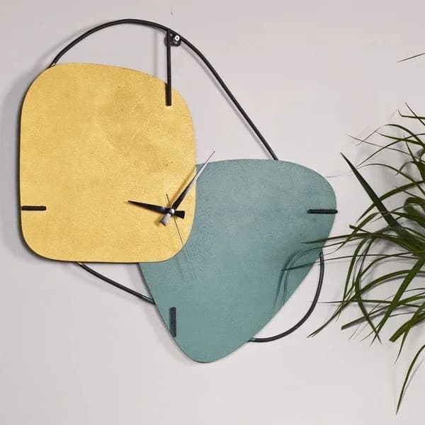 Muyika Colorful Metal Wall Clock 58x55 cm - Silent Mechanism