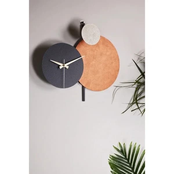 Muyika Handmade Metal Wall Clock 48x44 cm - Silent Mechanism
