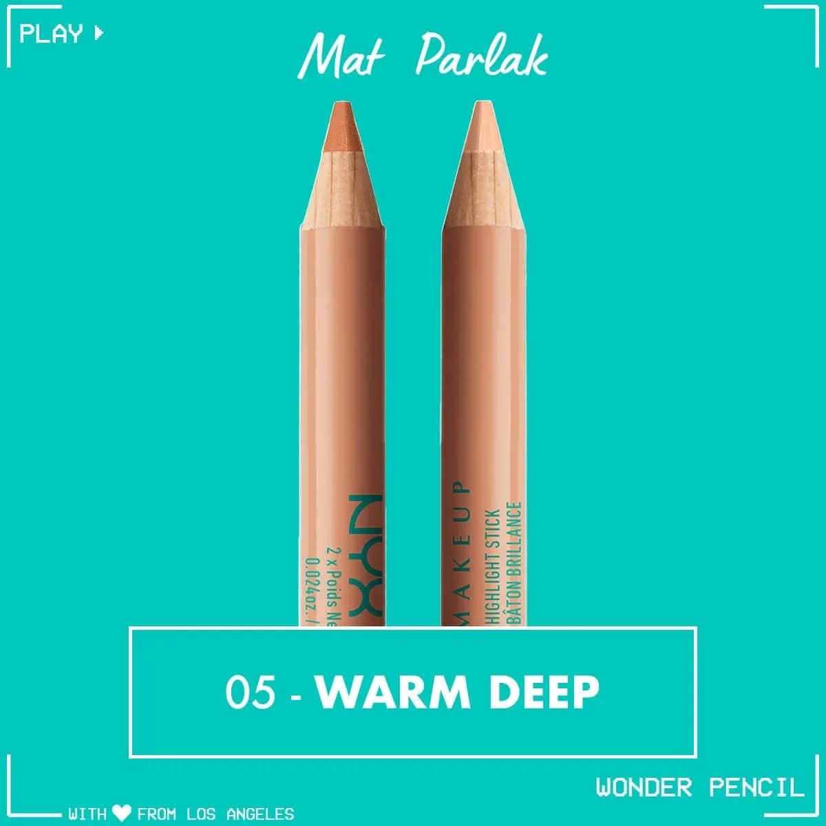 Nyx Professional Makeup Wonder Pencil Double-sided Highlighter & Concealer Pencil Warm Deep