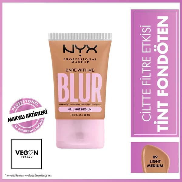 Nyx Professional Makeup Blur Tint Skin Filter Effect Foundation 09 light Medium