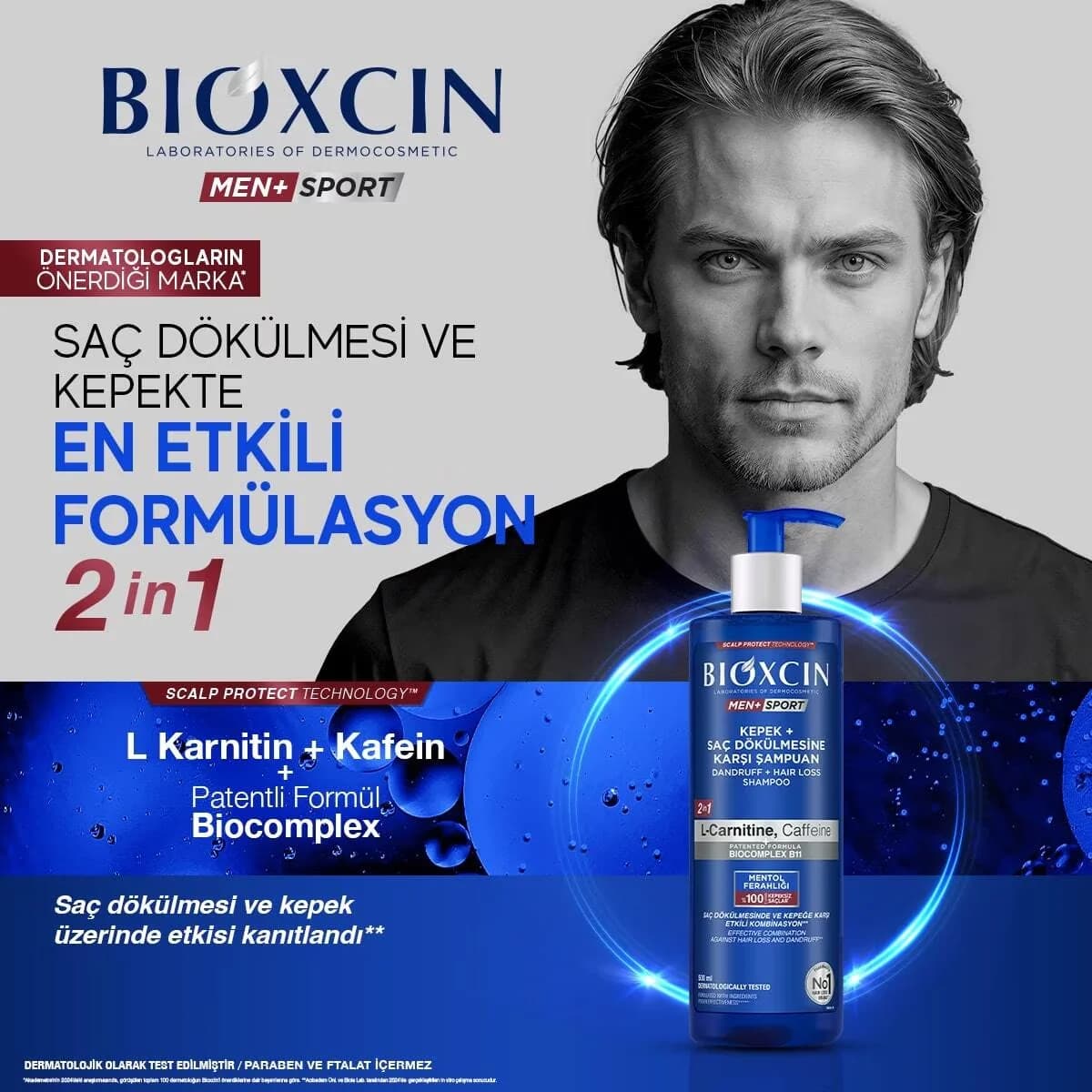 Bioxcin Men Sport Anti-dandruff And Hair Loss Shampoo 500 ml