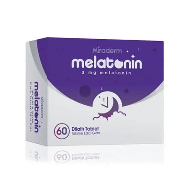 Miraderm Melatonin 3 mg Sublingual Tablets - 60 Count