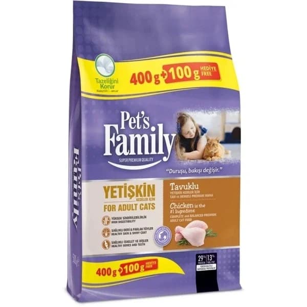 Pet's Family Chicken Adult Cat Food 400 + 100 gr
