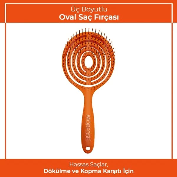 Morfose Oval Hair Comb Orange