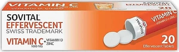 Sovital Vitamin C 1000 mg 20 effervescent Tablets