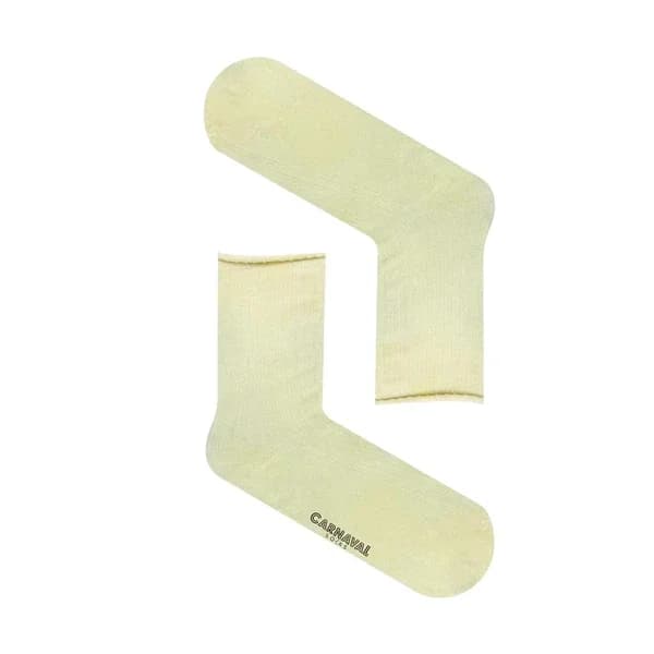 Carnaval Tennis Derby Bamboo Socks Elastic Free Cream