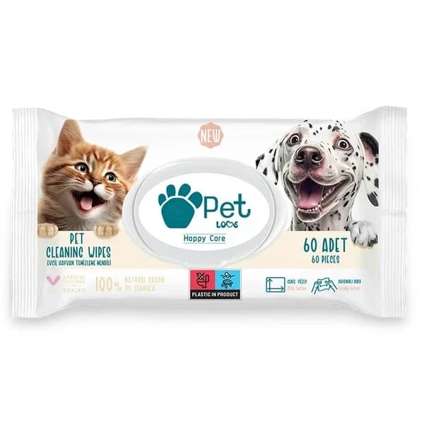 Pet Love Pet Cleaning Wipes 60 pcs