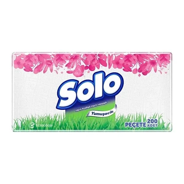 Solo Super Napkin 200'lü - Absorbent, Stylish, 50% Fiber