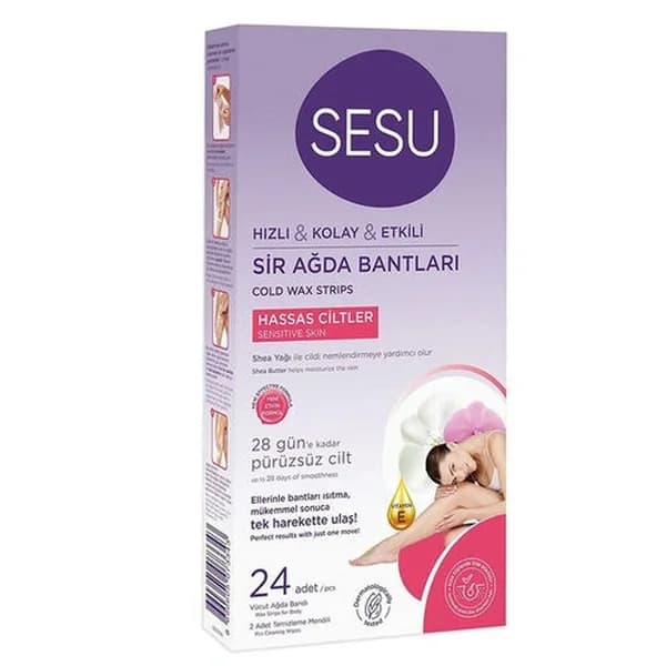 Sesu Waxing Strip Sensitive Skin Pink 42 pcs