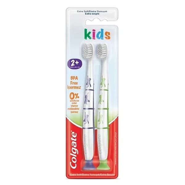 Colgate Extra Soft Toothbrush For 2 year Old Children 1+1