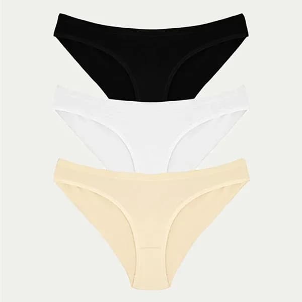 NBB 3-Pack Combed Cotton Panties Black&white&skin l/xl