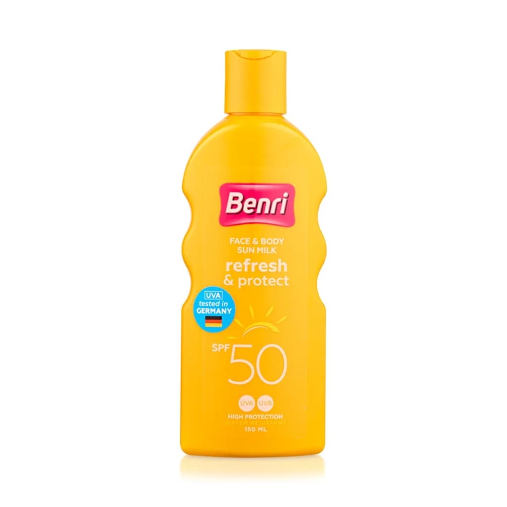 Солнцезащитное молочко Benri 50SPF водостойкое для всех типов кожи
