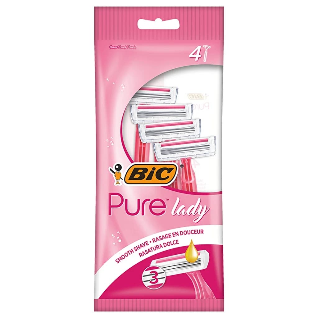 Бритва одноразовая женская Bic Pure 3 lady 3 лезвия 4 шт.