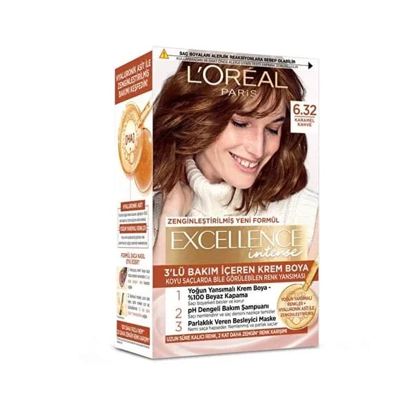 Краска для волос L’Oréal Paris Excellence Intense Карамельный коричневый 6.32 1 шт