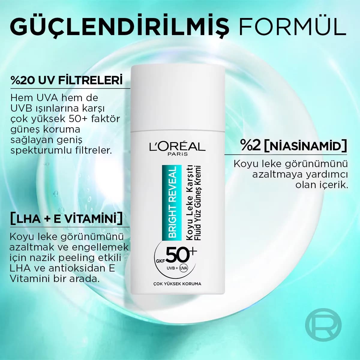 Крем для лица солнцезащитный L'Oréal Paris Bright Reveal SPF 50 50 мл