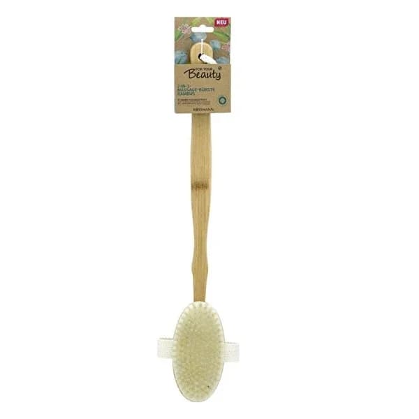 Деревянная массажная щетка с длинной ручкой овальной формы от For Your Beauty