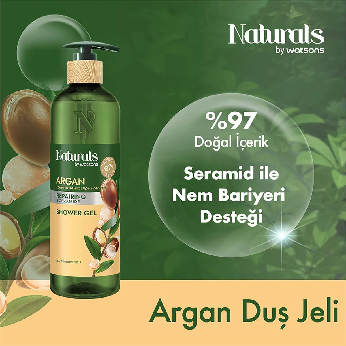 Гель для душа с аргановым маслом 490 мл от Naturals by Watsons