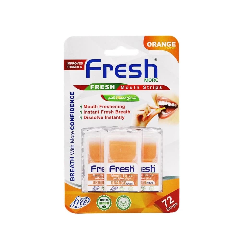 Свежие полоски для рта с ароматом апельсина 72 полоски от Fresh Mor