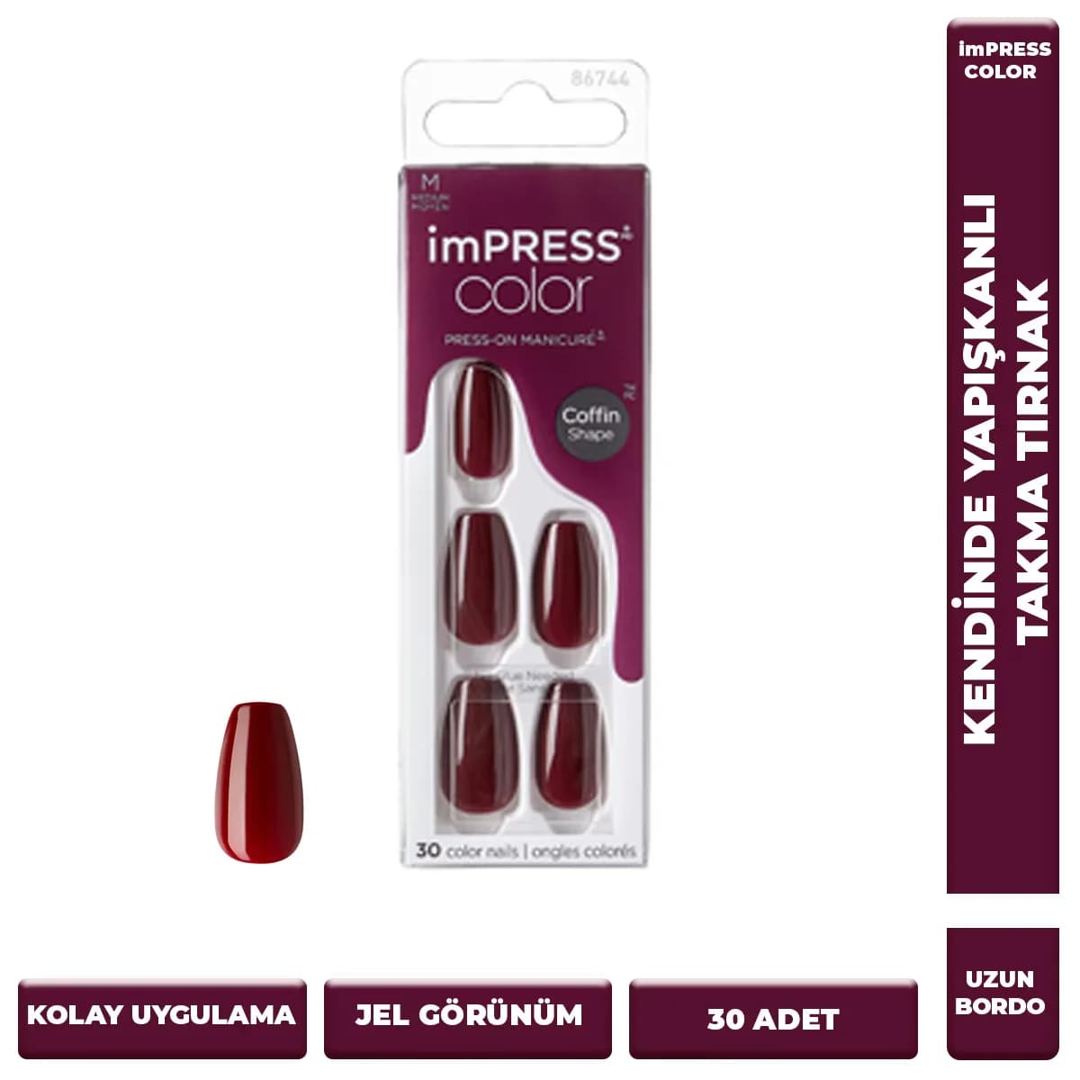 Импресс Накладные ногти средней длины "Кофин" 86744 от Impress