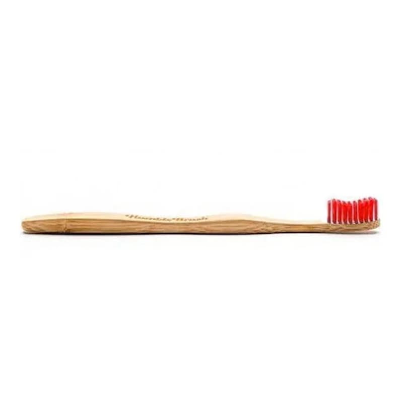 Зубная щетка Humble Brush натуральная средней жесткости для взрослых - красная